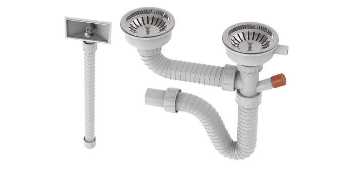 Sifon 2/2 sudopere F115 ISAFLEX sa prelivom 2178